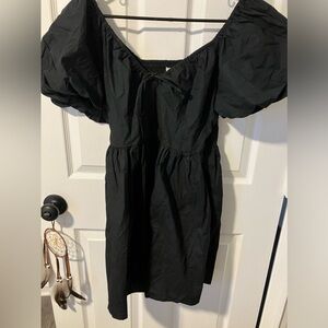 Black Modest Dress with Puffy Sleeves